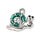 304 Stainless Steel Enamel Pendants, Platinum, Snail, 17x19x2mm, Hole: 1.8mm