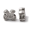 Non-Tarnish 304 Stainless Steel European Beads, Large Hole Beads, Bicycle, Stainless Steel Color, 12.5x10x5.5mm, Hole: 4mm