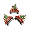 Single Face Printed Wood Pendants, Christmas Charms, Car, 50x45x2.6mm, Hole: 2mm