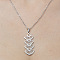Non-Tarnish 201 Stainless Steel Hollow Fan Pendant Necklace, Stainless Steel Color, 17.72 inch(45cm)