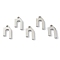 Non-Tarnish 304 Stainless Steel Charms, Greek Alphabet, Stainless Steel Color, Letter.H, 13x7x1.5mm, Hole: 1.4mm