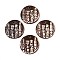 Handmade Porcelain Pendants, Flat Round with Human, Fancy Antique Glazed Porcelain, Coconut Brown, 49.5~50x10~10.5mm, Hole: 4.5~5mm