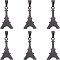 304 Stainless Steel Pendants, Tower, Gunmetal, 35x18.5x1.5mm, 6pcs/box