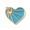 Rack Plating Brass Enamel Pendants, with Jump Ring, Long-Lasting Plated, Real 18K Gold Plated, Heart, Sky Blue, 17x16x2mm, Jump Ring: 5x0.9mm, 3mm Inner Diameter