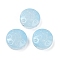 Transparent Glass Beads, Flat Round with Moon & Star, Baking Paint, Light Blue, 13x6mm, Hole: 1mm