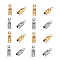 100Pcs 2 Colors 304 Stainless Steel Folding Crimp Ends, Fold Over Crimp Cord Ends, Golden & Stainless Steel Color, 10x3x2.5mm, Hole: 1mm, 50Pcs/Color