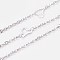 Tarnish Resistant 304 Stainless Steel Cable Chains, with Heart Links, Soldered, with Spool, Flat Oval, Stainless Steel Color, 2.5x2x1mm, about 32.8 Feet(10m)/roll