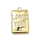 Brass Micro Pave Cubic Zirconia Pendants, Cadmium Free & Lead Free, Rack Plating, Long-Lasting Plated, with Jump Ring, Rectangle, 25x18x3.5mm, Hole: 4.5mm