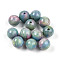 Resin Beads, Round, Two Tone, Deep Sky Blue, 10mm, Hole: 2mm