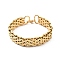 PVD Vacuum Plating 201 Stainless Steel Watch Band Bracelets, with 304 Stainless Steel Clasp and Jump Ring, Golden, 8-3/4x5/8x1/4 inch(22.2x1.6x0.55cm)