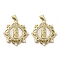 Brass Pave Shell Pendants, Religion Virgin Mary Charms with ABS Imitation Pearl, Real 18K Gold Plated, Flower, 23x4mm, Hole: 3.5x4mm