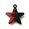 Red and Black Double Screen Alloy Pendants, Star, 20x18x4mm, Hole: 1.2mm