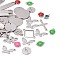 Stainless Steel Links/Connectors, Mixed Shape, Mixed Color, 7~38.5x3.5~50x0.8~4mm, Hole: 1~3mm