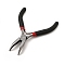 45# Carbon Steel Jewelry Pliers, Bent Nose Plier, Serrated Jaw, Black, 11.5x8.8x0.95cm