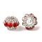 Sparkling Acrylic Rhinestone Round Beads, with Resin, Focal Pen Beads, Red, 20x14mm, Hole: 2.5mm