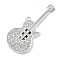 Alloy Rhinestone Big Pendants with Enamel, Guitar, Crystal, 85x39x3.5mm, Hole: 3.5mm