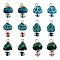 14Pcs 7 Colors Handmade Polymer Clay Pendants, with Handmade Lampwork and Platinum Plated Iron Loop, Mushroom, Mixed Color, 24~29x15~17x15~17mm, Hole: 2~3mm, 2pcs/color