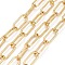 Brass Paperclip Chains, Drawn Elongated Cable Chains, Unwelded, Long-Lasting Plated, with Spool, Real 18K Gold Plated, 17x7x1.5mm, about 16.4 Feet(5m)/roll