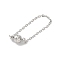 Brass Magnetic Clasps, Cadmium Free & Nickel Free & Lead Free, Link, Platinum, 88x6x6mm