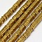 Electroplate Non-magnetic Synthetic Hematite Beads Strands, Hexagon, Grade A, Golden Plated, 4x1mm, Hole: 1mm, about 400pcs/strand, 16 inch
