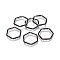 MIYUKI & TOHO Handmade Japanese Seed Beads, with 304 Stainless Steel Link Rings, Loom Pattern, Hexagon, Silver, Black, 19~20x21x1.8~2mm