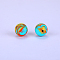Printed Round Silicone Focal Beads, Colorful, 15x15mm, Hole:2mm