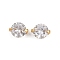 Brass Micro Pave Cubic Zirconia Beads, Round, Real 18K Gold Plated, 10x8x5.5mm, Hole: 0.8mm