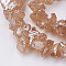 Electroplated Natural Quartz Crystal Bead Strands, Nuggets, Rainbow Plated, 10~24.5x5.5~16x2~23mm, Hole: 1mm, about 54~64pcs/strand, 15.1~15.9 inch