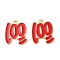 Alloy Enamel Pendants, Golden, 100 Points Charm, Red, 23x19.5x1mm, Hole: 1.8mm