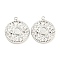 Non-Tarnish 304 Stainless Steel Pendant Cabochon Settings, Flat Round, Stainless Steel Color, Tray: 4mm, 17.5x15.5x2mm, Hole: 1.5mm