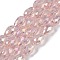Transparent Electroplate Glass Beads Strands, AB Color Plated, Faceted, Teardrop, Pink, 5~6x4mm, Hole: 0.9mm, about 65~67pcs/strand, 15.35~16.4''(39~41cm)