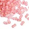 Gradient Color Transparent Acrylic Beads, with Golden Foil, Peanut, Pink, 5.5x11.5x6.5mm, Hole: 1.8mm, about: 40pcs/10g