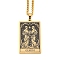 304 Stainless Steel Tarot Pendant Necklaces, Cable Chain Necklaces, Gemini, 23.23~24.21 inch(59~61.5cm)