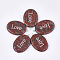 Natural Red Jasper Pendants, Inspirational Message Pendants, with Iron Loops, Oval with Word Love, Platinum, 43~44x29~30x5~6mm, Hole: 2mm