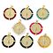 Brass Micro Pave Cubic Zirconia Pendants, Long-Lasting Plated, Lead Free & Cadmium Free, Real 18K Gold Plated, Round with King, Mixed Color, 24.5x25x2.5mm, Hole: 4mm