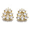 Brass Inlaid Clear Cubic Zirconia Pendants, Cadmium Free & Nickel Free & Lead Free, Trapezoid, Golden, 15x13x3.5mm, Hole: 1.2mm