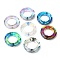 Electroplate Glass Linking Rings, Crystal Cosmic Ring, Prism Ring, Faceted, Round Ring, Mixed Color, 30x6.5mm, Inner Diameter: 17mm