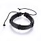 Leather Cord Bracelets, with Waxed Cord, Black, 2 inch(5cm)~3-1/8 inch(8cm)