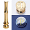 Golden Tone Brass Wax Seal Stamp Head with Bamboo Stick Shaped Handle, for Greeting Card Making, Letter P, 74.5x15mm
