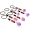 Chakra Gemstone Keychains, Nuggets Amethyst Key Rings, Platinum, 10cm