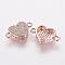 Brass Micro Pave Cubic Zirconia Links, Heart, Rose Gold, 18x11.5x4mm, Hole: 2mm