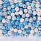 400Pcs 4 Colors Opaque Acrylic Beads, AB Color Plated, Round, Mixed Color, 8x7mm, Hole: 2mm, about 100pcs/color