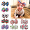 Nylon Elastic Baby Headbands, for Girls, Hair Accessories, Bowknot, Mixed Color, 216x100mm