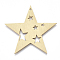 Aluminium Big Pendants, Laser Cut Big Pendants, Star, Golden, 50x47x1mm, Hole: 1.5mm