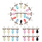 4 Sets Angle Shape Acrylic Pendants, with Tibetan Style Alloy Finding and Imitation Pearl Acrylic Beads, Mixed Color, 25x14x8mm, Hole: 2mm, 8pcs/set, 32pcs/box