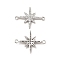 Brass Micro Pave Clear Cubic Zirconia Connector Charms, Cadmium Free & Nickel Free & Lead Free, Star Links, Platinum, 23x18x2.7mm, Hole: 1.5mm