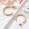 304 Stainless Steel Twist C-Shaped Stud Earrings, Ion Plating(IP), Real 18K Gold Plated, 20x2mm