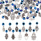 6 Sets 11 Styles Blue Evil Eye Resin Alloy Pendants, Religion, Hamsa Hand Charms, Antique Silver, 30~38mm, Pendant: 17~26x12~18x1~2.5mm, Hole: 2mm, 1pc/style, 11pcs/set