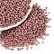 12/0 Glass Seed Beads, Metallic Colours Style, Round, Indian Red, 12/0, 2mm, Hole: 1mm, about 30000pcs/pound