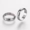 Brass Bead Frames, Ring, Platinum, 12x3mm, Hole: 0.5mm